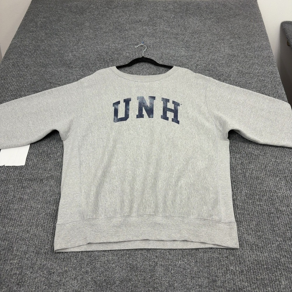 UNH MV Sport Sweatshirt Mens L Gray Cotton Blend Pro Weave Collegiate Athletic